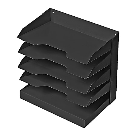 Steel Horizontal File, 5 Shelf, Black (AbilityOne 7520-01-457-0723)