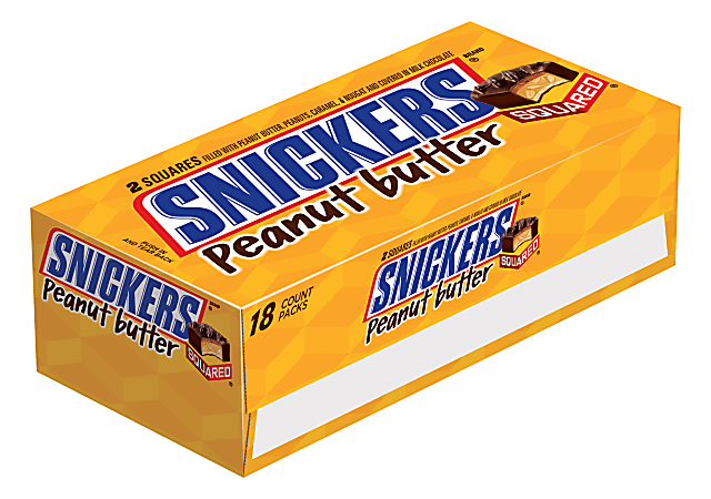 Snickers Peanut Butter Squared, 1.78 Oz, Pack Of 18