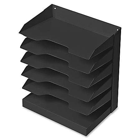 Steel Horizontal File, 6 Shelf, Black (AbilityOne 7520-01-457-0719)