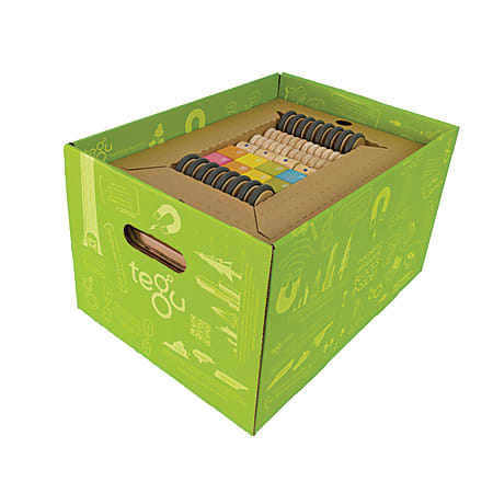 TEGU 130 Piece Classroom Wooden Block Kit Assorted Colors Office