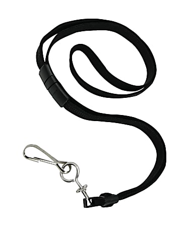 GBC&reg; Badgemates Breakaway Lanyards, 23", Black, Pack Of 12