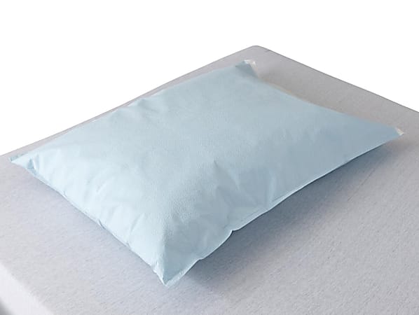 Medline Disposable Tissue/Poly Pillowcases, 21"H x 30"W, Blue, Pack Of 100