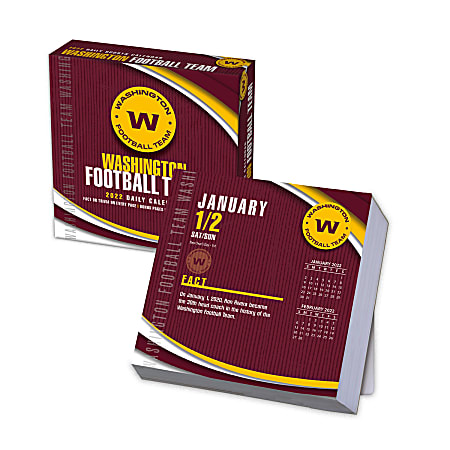 Lang Turner Licensing Boxed Daily Desk Calendar, 5-1/4" x 5-1/4", Washington Football Team, January To December 2022