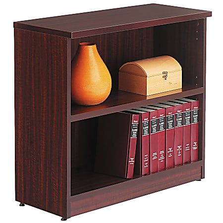 Alera® Valencia 30"H 2-Shelf Bookcase/Storage Cabinet, Mahogany