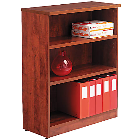 Alera® Valencia Series Bookcase/Storage Cabinet, 3 Shelves, Medium Cherry