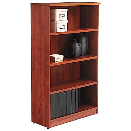 Alera® Valencia Series Bookcase/Storage Cabinet, 4 Shelves, Medium Cherry