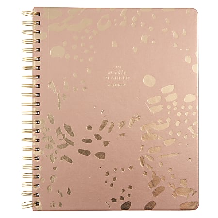 Russell & Hazel Weekly/Monthly Planner, 9-1/8" x 11-1/4", Blush/Gold