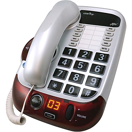 Clarity Alto Standard Phone - 1 x Phone Line - Speakerphone - Hearing Aid Compatible