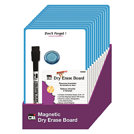 Charles Leonard Mini Magnetic Unframed Dry-Erase Whiteboards,