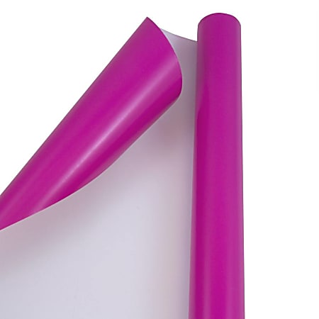 Jam Paper Fuchsia Glossy Gift Wrapping Paper Roll - 2 Packs Of 25