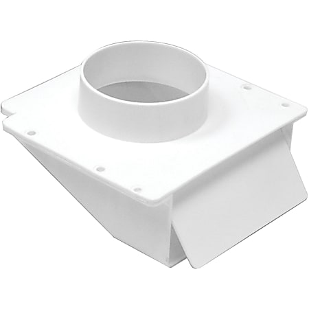 Lambro 4" White Plastic Under Eave Vent - for Dryer - 4.8" Height - 5.8" Length - White