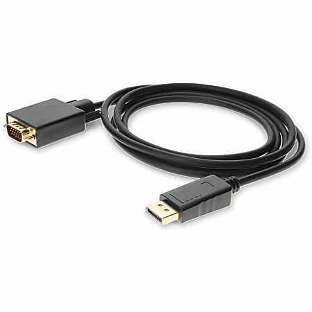 AddOn 6ft DisplayPort 1.2 Male to VGA Male Black Cable For Resolution Up to 1920x1200 (WUXGA), DISPORT2VGAMM6B