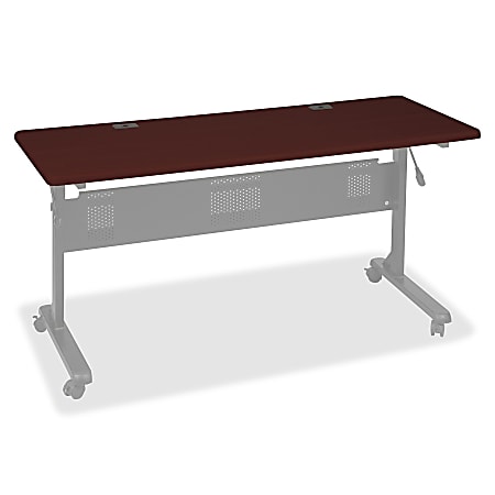 Balt Flipper Rectangular Training Table Top, 29 1/2"H x 60"W x 24"D, Mahogany/Black