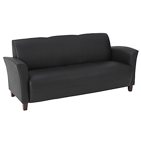 Office Star Breeze Bonded Leather Club Sofa Black