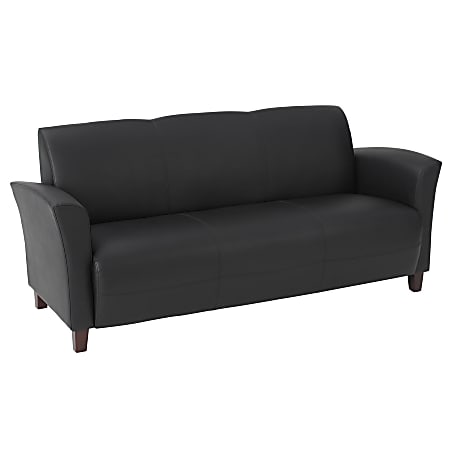 Office Star™ Breeze Bonded Leather Club Sofa, Black