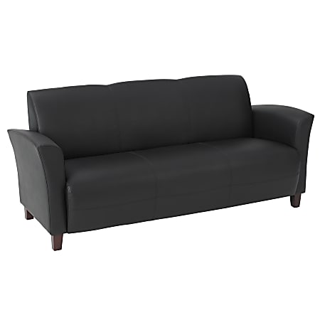 Office Star Breeze Bonded Leather Club Sofa Black Office Depot