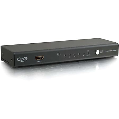 C2G 4-Port HDMI Selector Switch - Blu-ray Disc Player, DVD Player, Gaming Console, HD DVD Player, Satellite Receiver, TV Compatible - 4 x HDMI Digital Audio/Video In, 1 x HDMI Digital Audio/Video Out