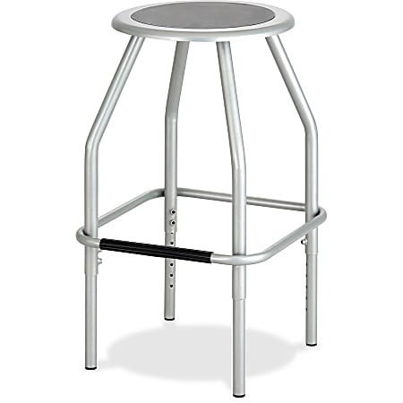 Safco Diesel Adjustable Height Steel Stool, Silver