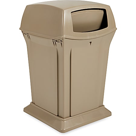 Rubbermaid Commercial 35-gallon Ranger Container - Hinged Lid - 35 gal Capacity - Durable - 41" Height x 21.5" Width x 21.5" Depth - Plastic - Beige - 1