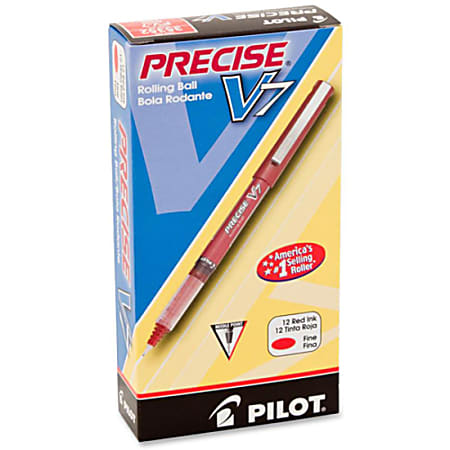 Pilot Precise V7 Liquid Ink Rollerball Pens Fine Point 0.7 mm Red ...
