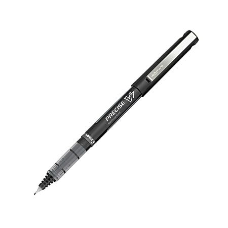 Pilot® Precise™ V7 Liquid Ink Rollerball Pens, Fine Point, 0.7 mm, Black Barrel, Black Ink, Pack Of 12