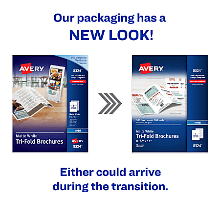Avery Inkjet Trifold Matte Brochures Letter Size 8 12 x 11 White Pack ...