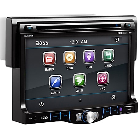 Boss Audio BV8968 In-Dash Single-DIN 7" Touchscreen Monitor with Detachable Front Panel DVD Player