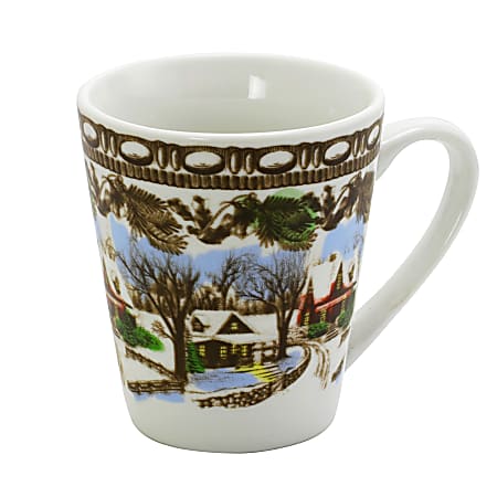 Gibson home christmas toile 16 piece dinnerware set top
