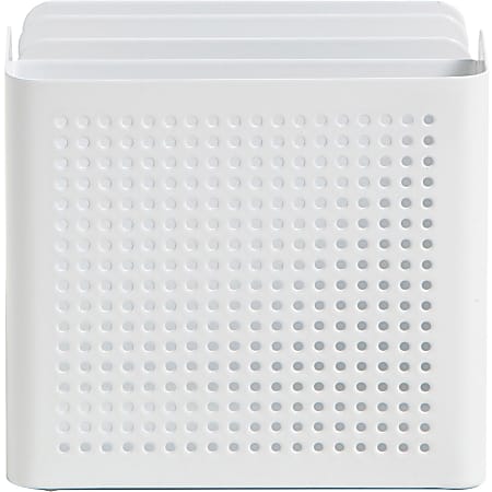 U Brands Perforated Sorter Cup - Durable - White - Metal - 1 Each