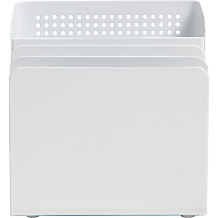 U Brands Perforated Sorter Cup - Durable - White - Metal - 1 Each