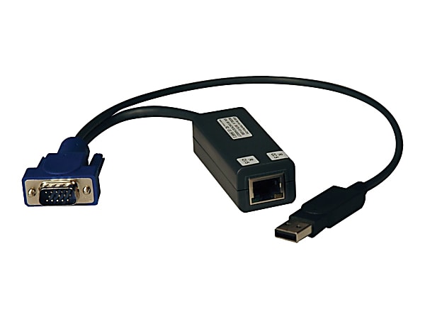 Eaton Tripp Lite Series USB Single Server Interface Unit Virtual Media KVM Switch HD15 USB RJ45 TAA - KVM extender - up to 98 ft