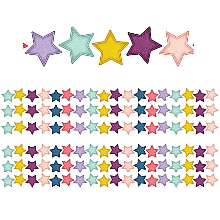 Teacher Created Resources® Die-Cut Border Trim, Oh Happy Day Stars, 35’ Per Pack, Set Of 6 Packs