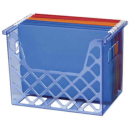 OIC Officemate Blue Glacier Desktop File Organizer, 10 3/4" x 12 1/2" x 8 5/8", Blue