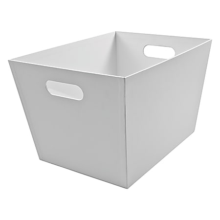 Advantus Storage Bin, 14 1/2" x 10 3/4" x 9", White