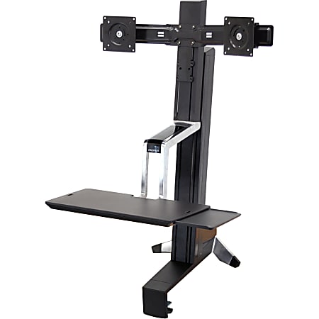 Ergotron® Workfit-S Dual Sit-Stand Desk Riser Workstation, 22-4/5