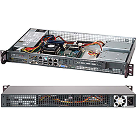 Supermicro SuperChassis 505-203B (Black) - Rack-mountable - Black - 1U - 1x Bay - 1x 200 W - Mini ITX Motherboard Supported - CSE505203B