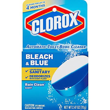 Clorox Ultra Clean Toilet Tablets Bleach & Blue - Tablet - 2.47 oz (0.15 lb) - Rain Clean Scent - 1 Each - Blue