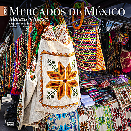 2024 BrownTrout Monthly Square Wall Calendar, 12" x 12", Mercados de Mexico Markets of Mexico, January to December