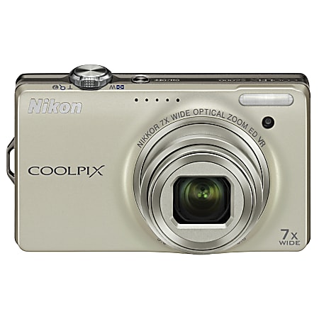 Nikon® Coolpix® S6000 14.2-Megapixel Digital Camera, Champagne Silver
