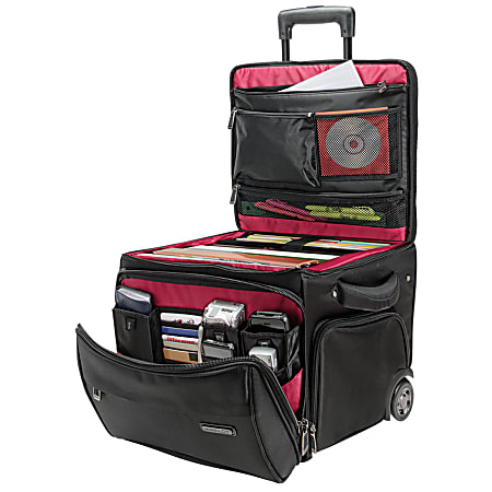 Ativa Mobil IT Rolling Briefcase Ultimate Workmate 14 H x 14.25 W x 14.25 D Black Office Depot