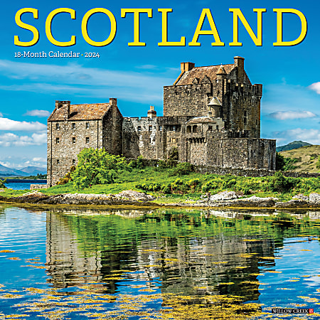 2024 Willow Creek Press Scenic Monthly Wall Calendar, 12" x 12", Scotland, January To December