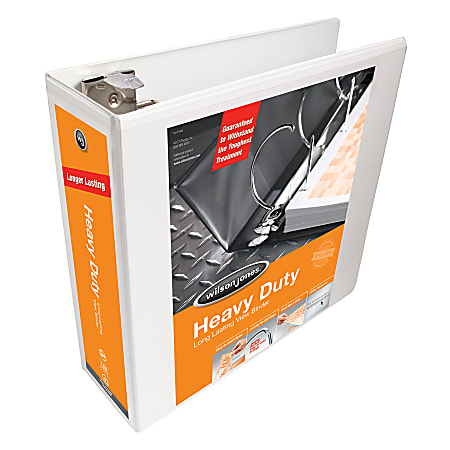 Wilson Jones® "Print Won't Stick" Locking D-Ring View Binder, 3" Rings, 61% Recycled, White