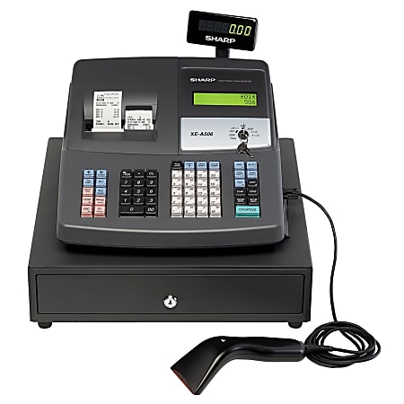 Sharp® XE-A506 Electronic Cash Register With Hand Scanner