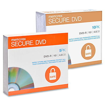 Memorex 5-Pack Secure DVD 4.6GB