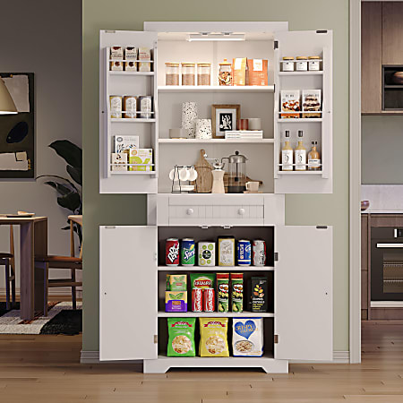 Bestier 72 H 6 Shelf Storage Cabinet With Doors White K600676CJCWH