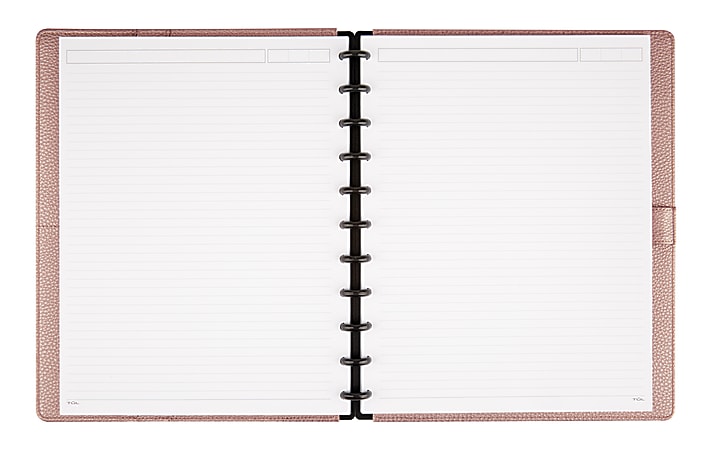 TUL Discbound Notebook Letter Size *Genuine Leather Metallic Silver 60 Sheets 