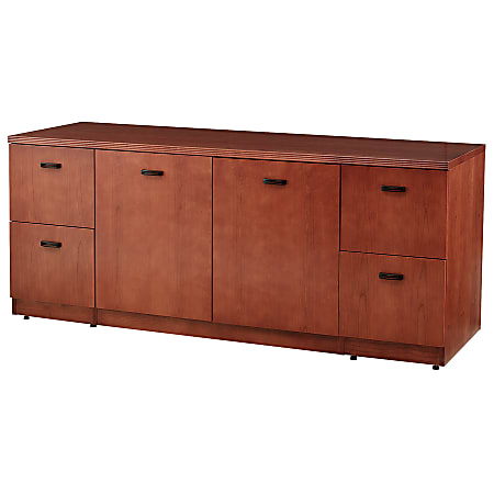 HON® Park Avenue Laminate Storage Credenza, 29 1/2"H x 72"W x 24"D, Henna Cherry