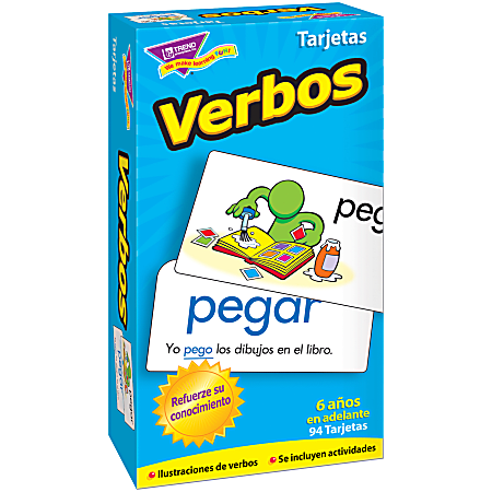 TREND Verbos Skill Drill Action Words Flash Cards, Grades 1-12, Pack Of 96