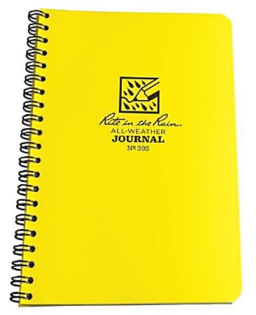 Rite in the Rain All-Weather Spiral Notebooks, 4-5/8" x 7", 64 Pages (32 Sheets), Yellow, Pack Of 12 Notebooks