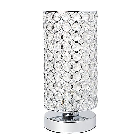 Elegant Designs Elipse Crystal Bedside Uplight Table Lamp 10 34 H